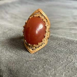 Italian copper brownstone ring